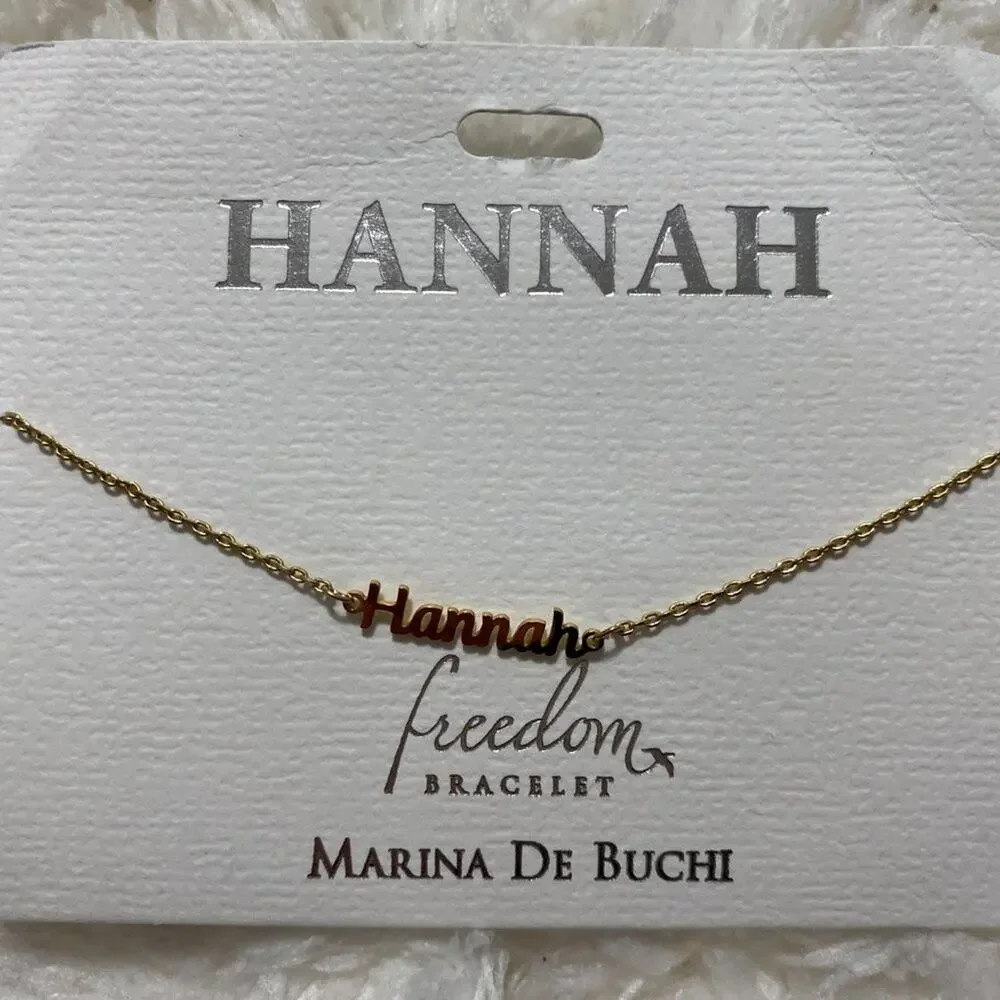 Hannah Freedom Bracelet Marina de Buchi Gold NEW Name Freedom Bracelet